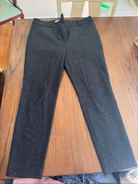 LOFT Black Sparkle Straight-Leg Dress Pants